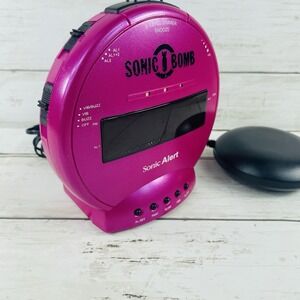 SONIC ALERT SONIC BOMB! Extra-Loud Dual Alarm Clock w/ Bed Shaker SBB500SS Pink